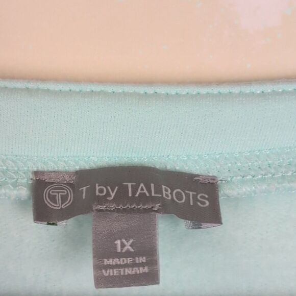 Talbots T by Talbots Plus Size Featherweight Terry Crewneck Pullover Top - Picture 3 of 10